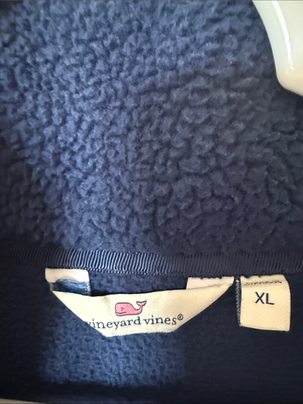 Vineyard Vines Navy Sherpa Full-Zip Sweatshirt with Red Accents - Picture 2 of 4